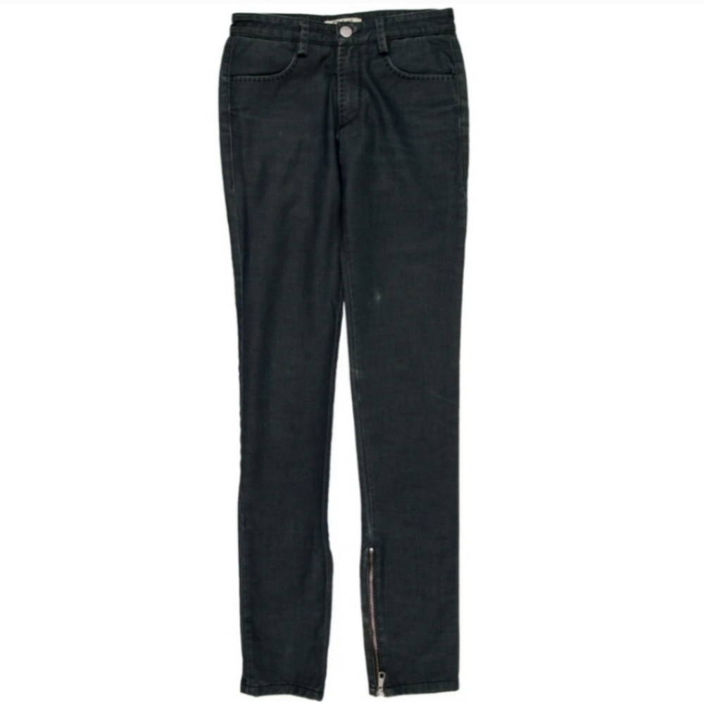 Chloe Runway Cotton Wax Finish Skinny Leg Zipper Ankle Detail Jeans Pants Tall 2